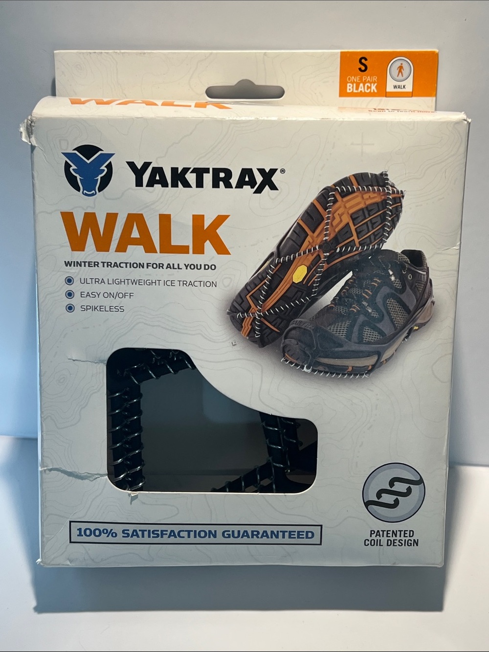 Yaktrax WALK Ice Traction Cleats - Black Unisex Womens 6.5-10 Men’s 5-8.5